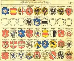 Wappen von Reichsstädten&nbsp;2 sowie von einigen anderen Städten (von 1605)