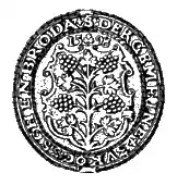 Weinstock im Siegel von Kötzschenbroda (1598)
