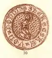 Siegel des Burggrafen Jeschke: Urkunde 2.&nbsp;Januar 1388 (Posse: Tafel 6, Nr. 10)