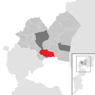 Lage der Gemeinde Siegendorf im Bezirk Eisenstadt-Umgebung (anklickbare Karte)