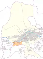 Österreichkarte, Position von Sieglanger-Mentlberg hervorgehoben