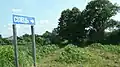 Ortstafel von Selez bei der Landstraße zwischen Sambir und Drohobytsch