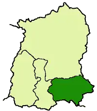 Positionskarte des Distrikts East Sikkim