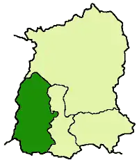 Positionskarte des Distrikts West Sikkim