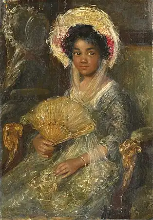 Junges Mädchen mit Fächer, 1895–1922