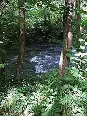 Der Sirhowy River zwischen Cwmfelinfach und Crosskeys