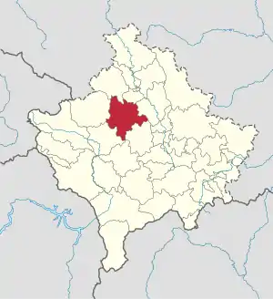 Lage der Gemeinde Skënderaj im Kosovo (anklickbare Karte)