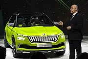 Vorstellung des Škoda Vision&nbsp;X auf dem Genfer Auto-Salon 2018 durch Bernhard Maier