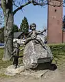Skulptur „Kindergarten“ auf dem Gelände von St. Barbara