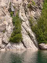 Ungefähr 10&nbsp;Meter hoher Strahlenkegel im McGreevy Harbour, Slate Islands, Ontario, Kanada, größter bisher bekannter Strahlenkegel