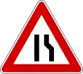 Einseitig (rechts) verengte Fahrbahn