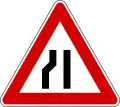 Einseitig (links) verengte Fahrbahn