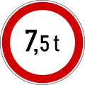 Fahrverbot für Fahrzeuge mit mehr als dem angegebenen Gesamtgewicht