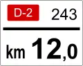 Kilometertafel an Fahrradwegen