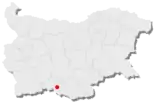 Karte von Bulgarien, Position von Smoljan hervorgehoben