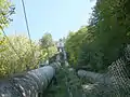 Fallrohre neben dem Wasserfall für die Anlage&nbsp;1