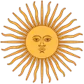 Sol de Mayo in der Flagge Argentiniens, 1818