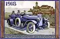 Soldatenmarke mit Spiller-Foto als Vorlage von Fred Bieri für den Motorwagendienst der 3.&nbsp;Division, Hintergrund Schloss Pruntrut