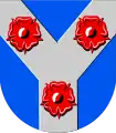 In Blau eine silberne Deichsel, mit 3 Rosen belegt (Somerniemi FI)