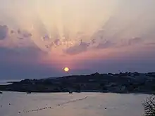 Sonnenuntergang im Golf von Tarent bei Montedarena