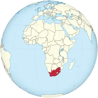 Lage von Südafrika
