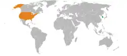 Lage von Vereinigte Staaten und Südkorea