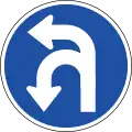 309-2: Vorgeschriebene Fahrtrichtung – links und wenden