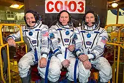 Richard Arnold, Oleg Artemjew und Andrew Feustel