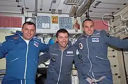 v. l. n. r. Gidsenko, Vittori und Shuttleworth