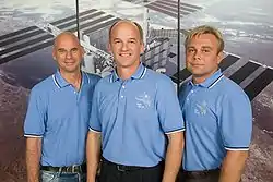 v. l. n. r.: Guy Laliberté, Jeffrey Williams, Maxim Surajew