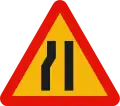 TP-17beinseitig (links) verengte Fahrbahn