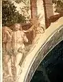 Verstossung von Adam und Eva aus dem Paradies, Fresko, San Bernardino, Ivrea