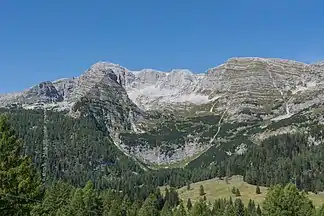 Südostansicht des Warscheneck(Blick von der Wurzeralm)Warscheneck links, rechts Toter Mann