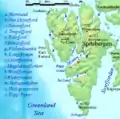 Karte von Bergen Spitzbergens