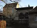 Sprechgitter und Klosterkirche von Nordwesten
