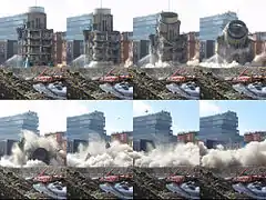 Sprengung des Althoff-Turmes am 1. Juni 2008
