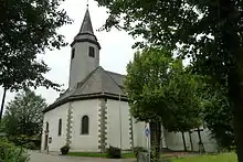 Außenansicht der Kirche St. Hubertus in Drewer