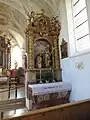 Rechter Seitenaltar mit der Figurengruppe Taufe Jesu