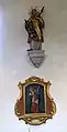 Der Hl. Laurentius an der Wand des Langhauses