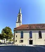 Kirche St. Magdalena und Teil des Stadtplatzes