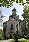 Traunstein: Zwiebelhelm auf Renaissancekirchturm