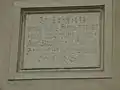 Inschrift zur Erneuerung von 1934 im Wirtschaftshof