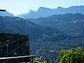 Aufstieg Kramer, Blick von der St. Martinshütte Richtung Garmisch-Partenkirchen
