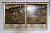 Doppeltafelbild von 1657 zur Entstehungsgeschichte der Kirche