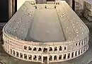 Maßstabgetreues Rekonstruktionsmodell (1:100) vom Stadion des Domitian (Nordseite) um 86&nbsp;n.&nbsp;Chr.