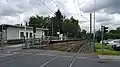 Alte Straßenbahnhaltestelle Vilich, mit provisorischen Hochbahnsteigen ausgestattet (2015)
