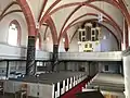 Hauptschiff, südl. Seitenschiff mit Empore und Westempore mit Orgel