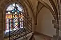 Der Aufgang über die Doppelwendeltreppe zur Empore