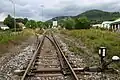 Bahnhofseinfahrt Stadtsteinach, das rechte Gleis zum Verladesilo wurde erst vor kurzem (2012) erneuert
