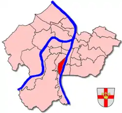 Lage des Stadtteils Koblenz-Oberwerth